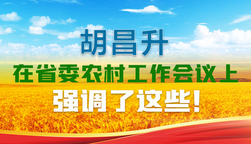  圖解|胡昌升在省委農(nóng)村工作會(huì)議上強(qiáng)調(diào)了這些！