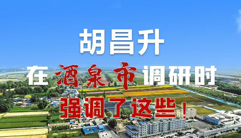 圖解|胡昌升在酒泉市調(diào)研時(shí)強(qiáng)調(diào)了這些！