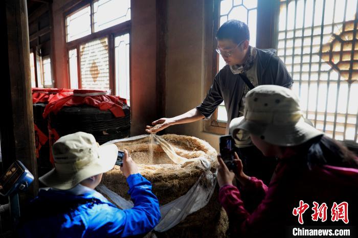 圖為青稞酒文化展示。　薛蒂 攝