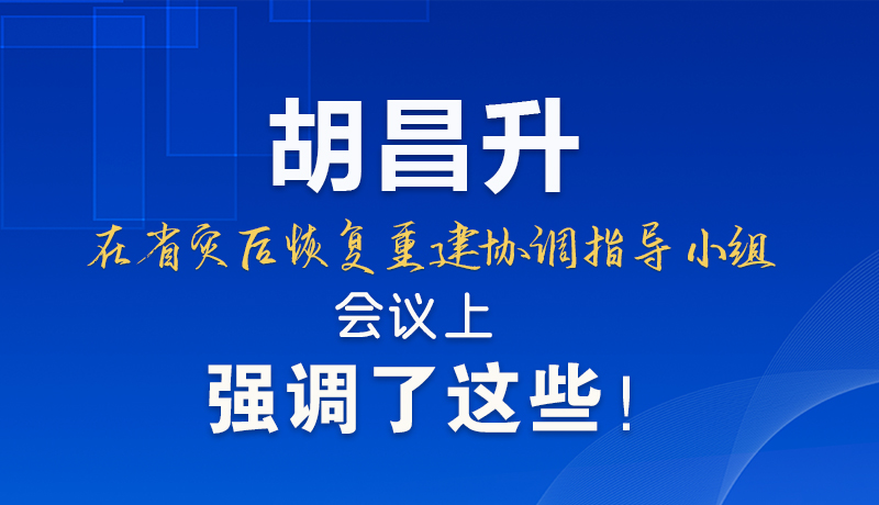 圖解|胡昌升在省災(zāi)后恢復(fù)重建協(xié)調(diào)指導(dǎo)小組會議上強調(diào)了這些！