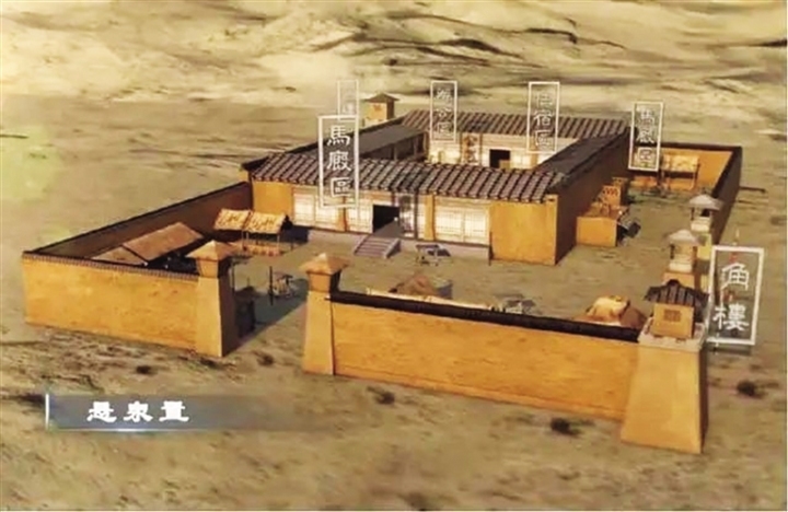 懸泉置復(fù)原圖（來源：紀錄片《河西走廊》）